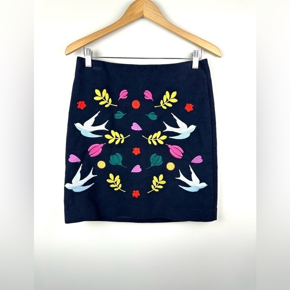 Boden Fenella Rainbow Floral Bird Embroidered Skirt Size 4 - Picture 7 of 12